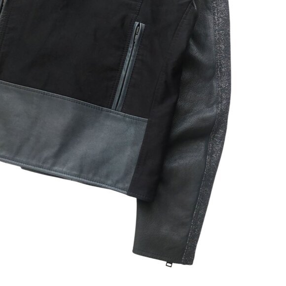 (SOLD) Balenciaga Fall 2012 Black and Gray Paneled Biker Leather Jacket - Picture 6 of 16